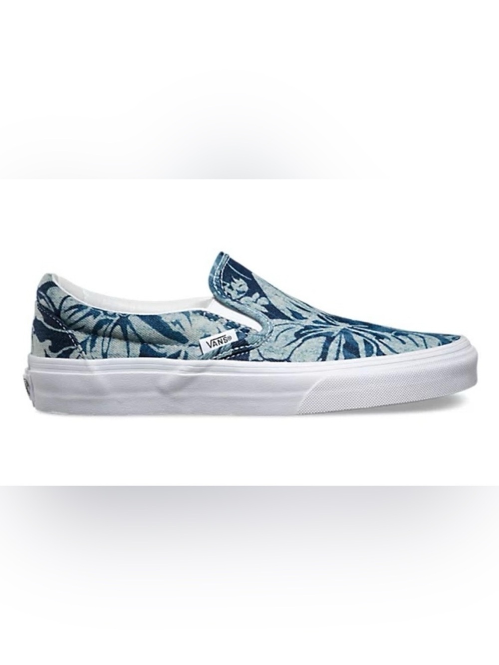 Vans Classic Unisex Slip On Indigo Tropical Denim Sneakers